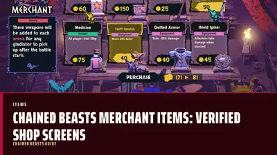 Chained Beasts Merchant Items: Verified Shop Screens
